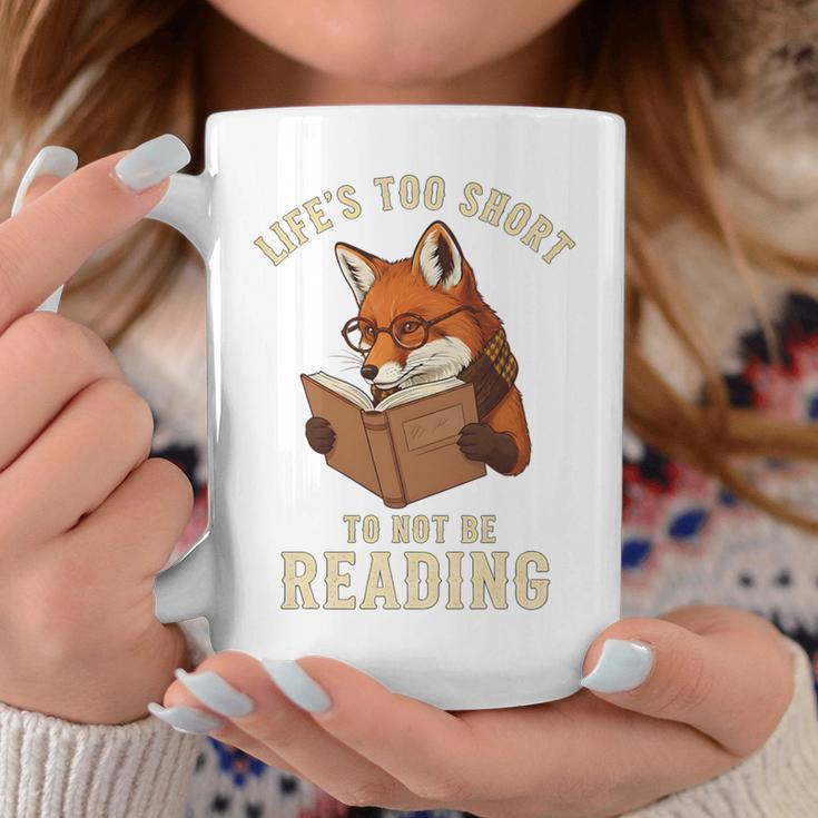 Life’s Too Short To Not Be Reading Cute Fox Book Lover Premium Tri-Blend Graphic Print Coffee Mug Unique Gifts
