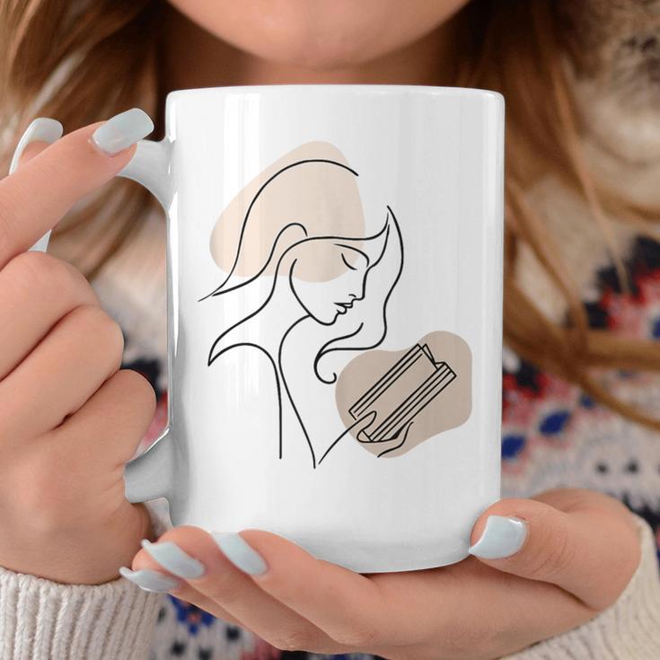 Line Art Abstract Minimalist Minimal For Book Lover Women Graphic Print Coffee Mug Unique Gifts
