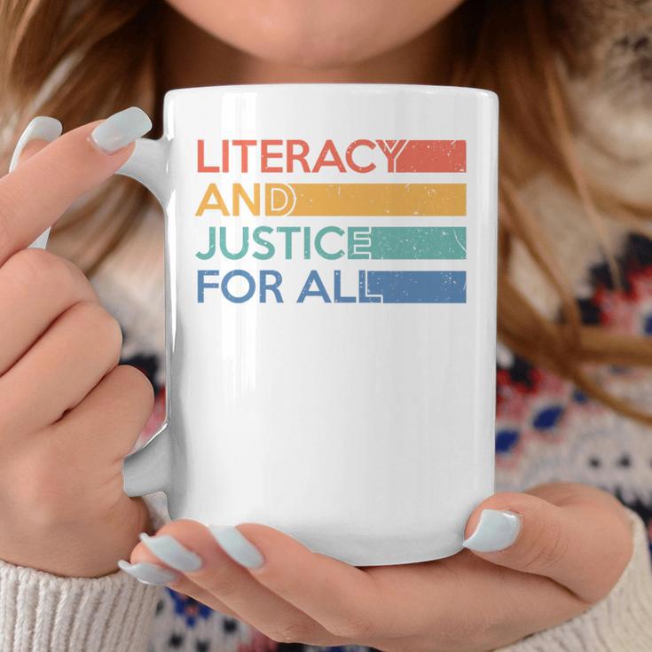 Literacy And Justice For All Reading Book Club Librarian Premium Tri-Blend Graphic Print Coffee Mug Unique Gifts