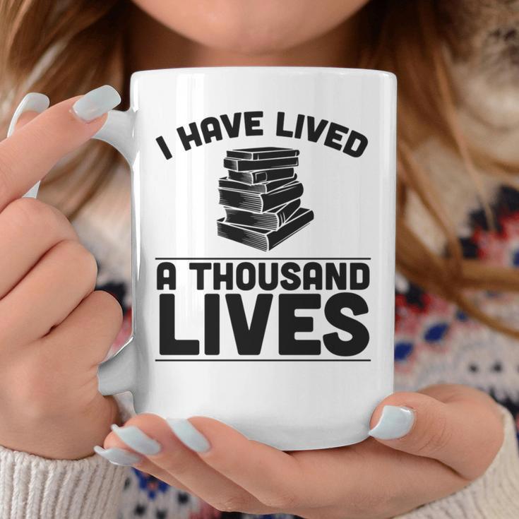 I Have Lived A Thousand Lives Trendy Book Reading Literary Graphic Print Coffee Mug Unique Gifts