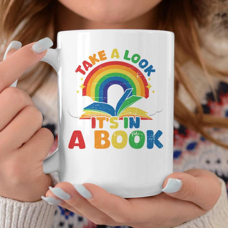 Take a Look It's In a Book Rainbow Reading Graphic Print Coffee Mug Unique Gifts Take a Look It's In a Book Rainbow Reading Graphic Print Coffee Mug Unique Gifts