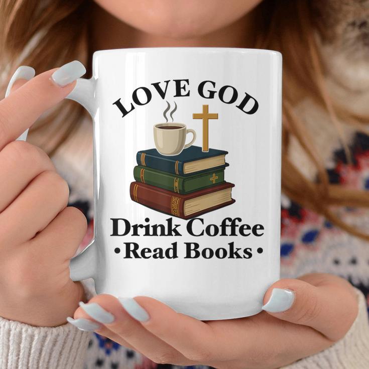 Love God Drink Coffee Read Books Lovers Jesus And Coffee Graphic Print Coffee Mug Unique Gifts