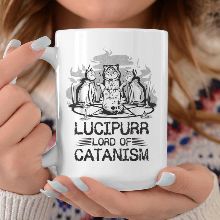 Lucipurr 黒猫 魔法 悪魔 猫 ルシファー オカルティズム コーヒーマグ 面白い贈り物