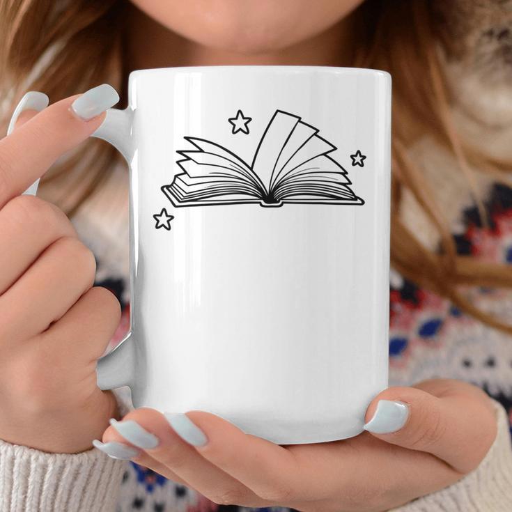 Magic Book With Stars Line Art Graphic Print Coffee Mug Unique Gifts