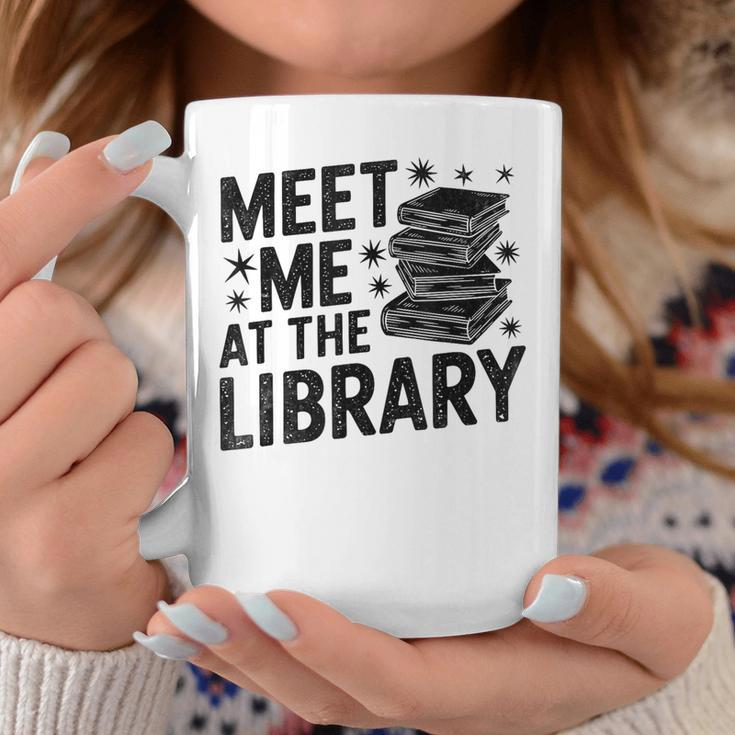 Meet Me At The Library Librarian Book Reading Books Graphic Print Coffee Mug Unique Gifts