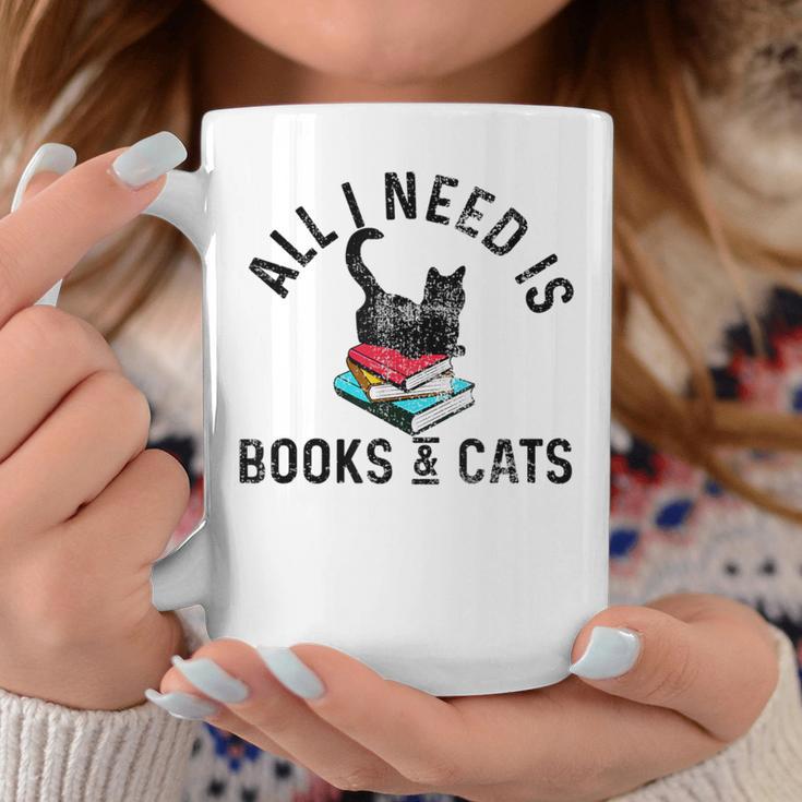 All Need Is Books & Cats Book Reader And Kittens Art Graphic Print Coffee Mug Unique Gifts