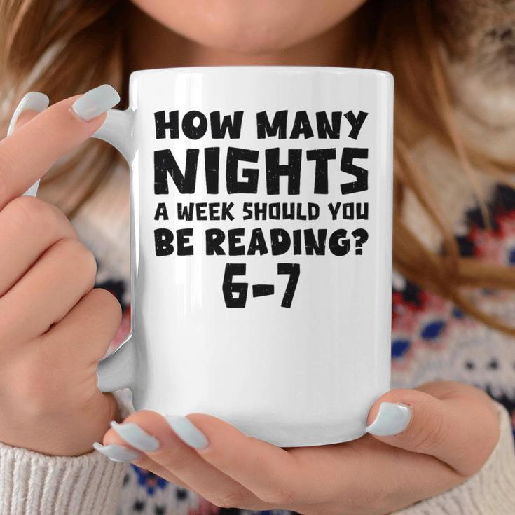How Many Nights A Week Should You Be Reading 6-7 Book Lover Premium Tri-Blend Graphic Print Coffee Mug Unique Gifts