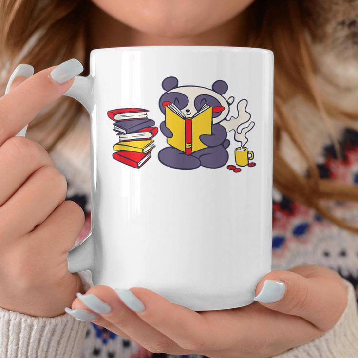 Panda Reading Bear Read Books Cute Graphic Print Coffee Mug Unique Gifts