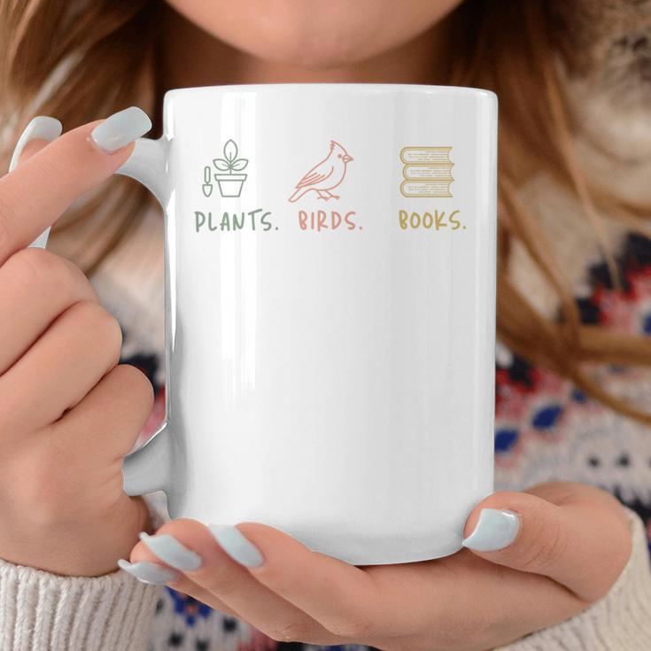 Plants Birds Books Lover Bird Watching Outfit For Bird Nerd Graphic Print Coffee Mug Unique Gifts