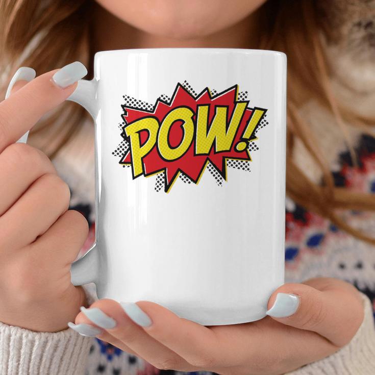 POW Comic Book Font Action Hero BAM BANG BOOM POW Graphic Print Coffee Mug Unique Gifts