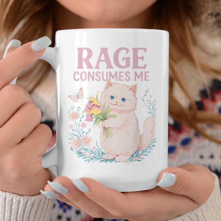 Rage Consumes Me キュート 怒っている猫 面白い 皮肉なミーム コーヒーマグ 面白い贈り物