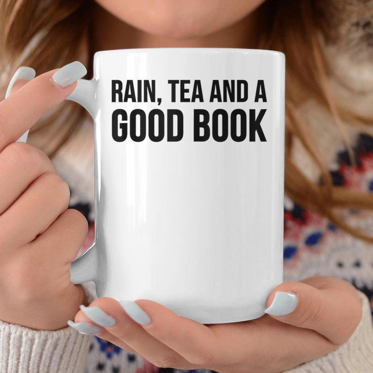 Rain Tea And A Good Book Reading Lover Graphic Print Coffee Mug Unique Gifts