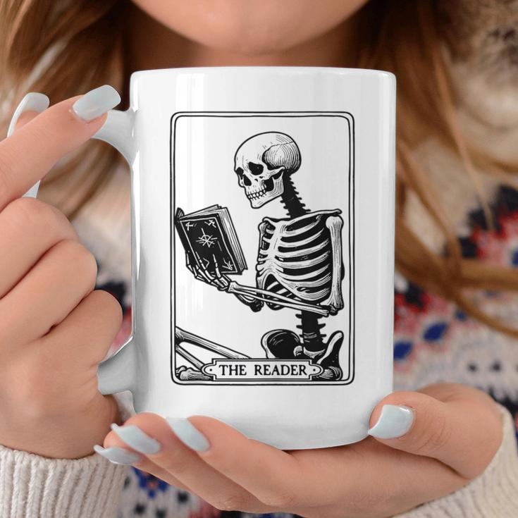 The Reader Tarot Card Skeleton Reading Book Books Graphic Print Coffee Mug Unique Gifts