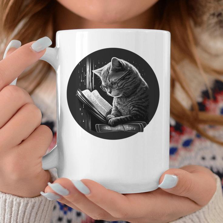 Reading Cat Book Lover Cat Lover Bookworm Cat Owner Graphic Print Coffee Mug Unique Gifts
