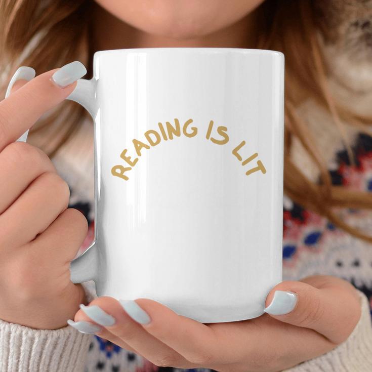 Reading Is Lit Book Lover Reading Teacher Graphic Print Coffee Mug Unique Gifts