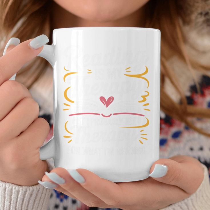 Reading Is My Therapy Bookworm Book Meme Bookish Premium Tri-Blend Graphic Print Coffee Mug Unique Gifts
