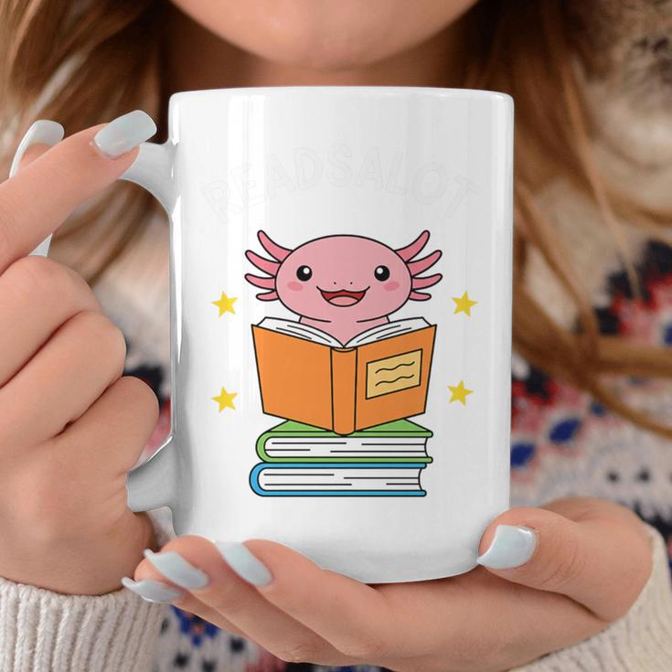 Readsalot Axolotl Reading Kids Book Lover Librarian Premium Tri-Blend Graphic Print Coffee Mug Unique Gifts