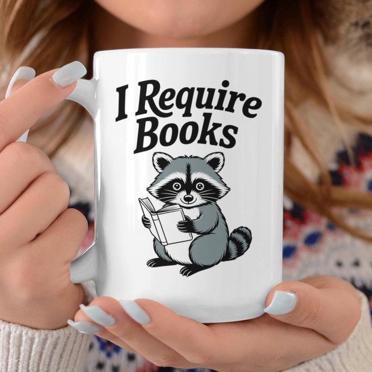 I Require Books Raccoon Reading For Book Lovers Graphic Print Coffee Mug Unique Gifts