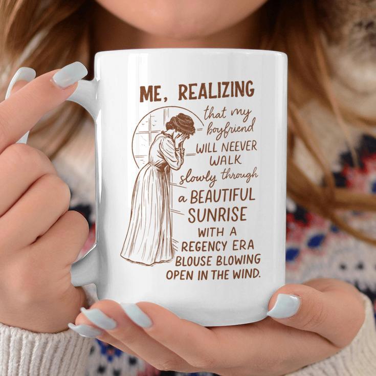 Romance Book Reader Bookish Me Realizing That My Boyfriend Graphic Print Coffee Mug Unique Gifts