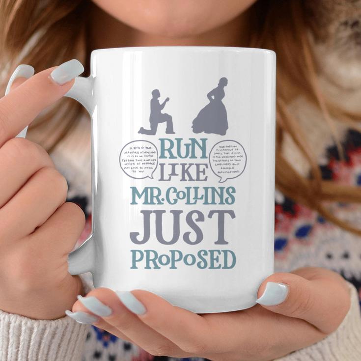Run Like Mr Collins Just Proposed Books And Running Graphic Print Coffee Mug Unique Gifts