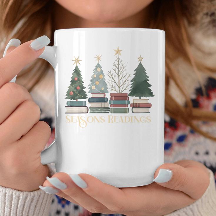 Seasons Readings Christmas Tree Book Lover Graphic Print Coffee Mug Unique Gifts