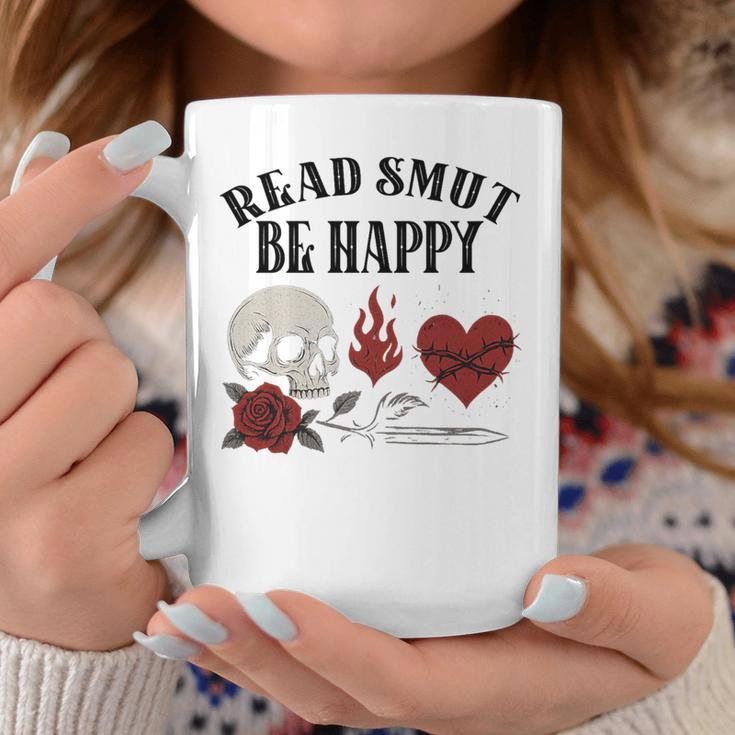 Smutt Book Merch Read Smut Be Happy Dark Romance Triggers Premium Tri-Blend Graphic Print Coffee Mug Unique Gifts