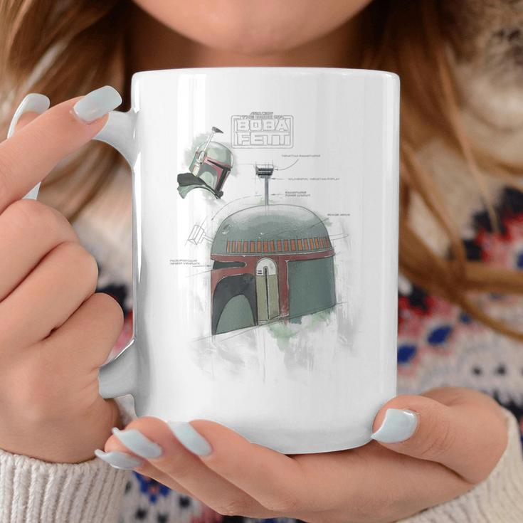 Star Wars The Book Of Boba Fett Helmet Schematic V-1 Graphic Print Coffee Mug Unique Gifts