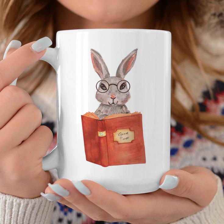 Studious Studying Bunny Book Lover Reading Geek Rabbit Graphic Print Coffee Mug Unique Gifts