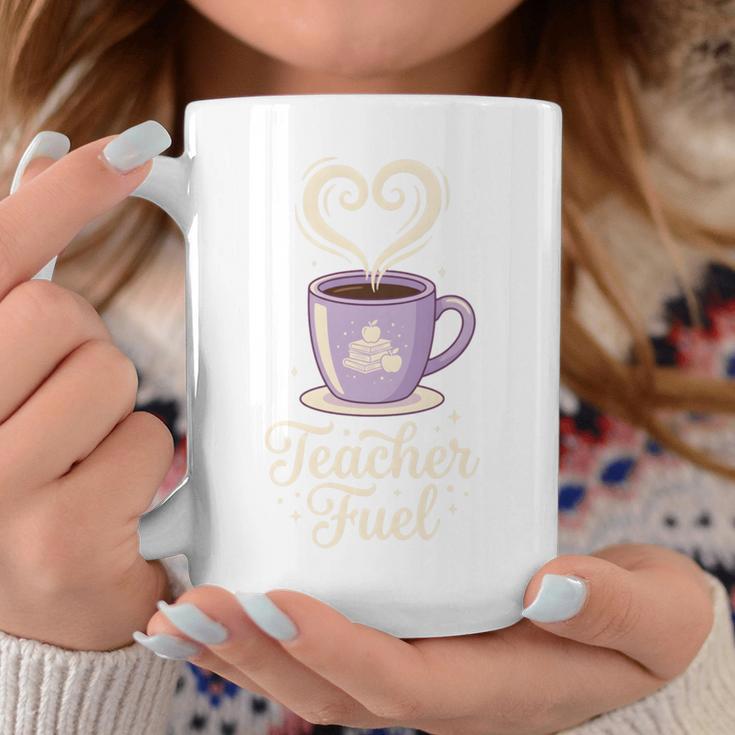 Teacher Fuel Coffee Cup Books Apples Educator Graphic Print Coffee Mug Unique Gifts