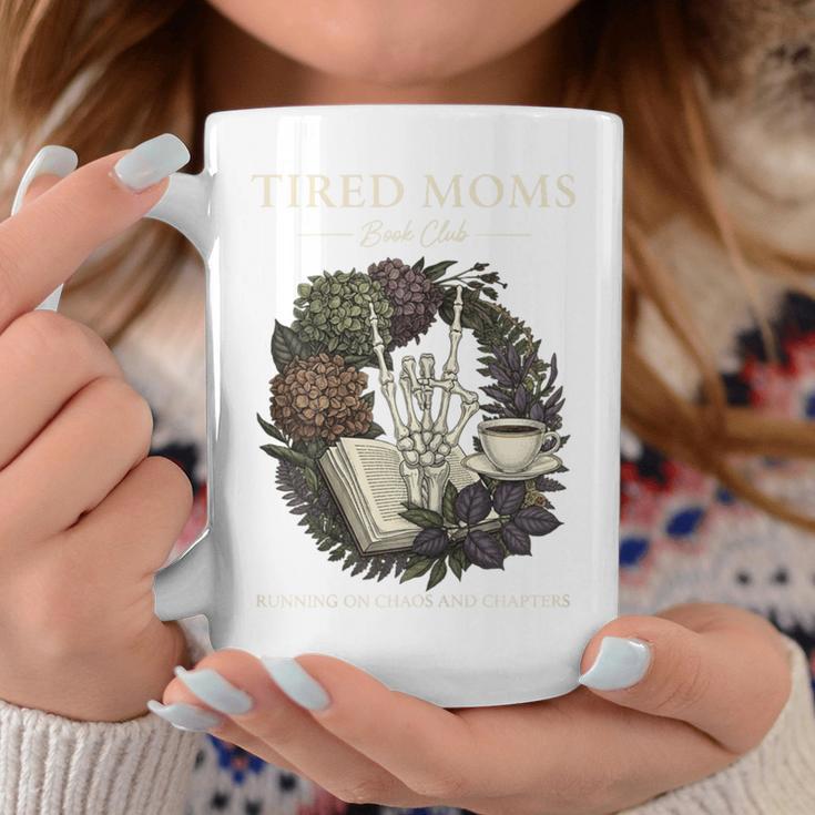 Tired Moms Book Club Dark Floral Coffee Skeleton Graphic Print Coffee Mug Unique Gifts
