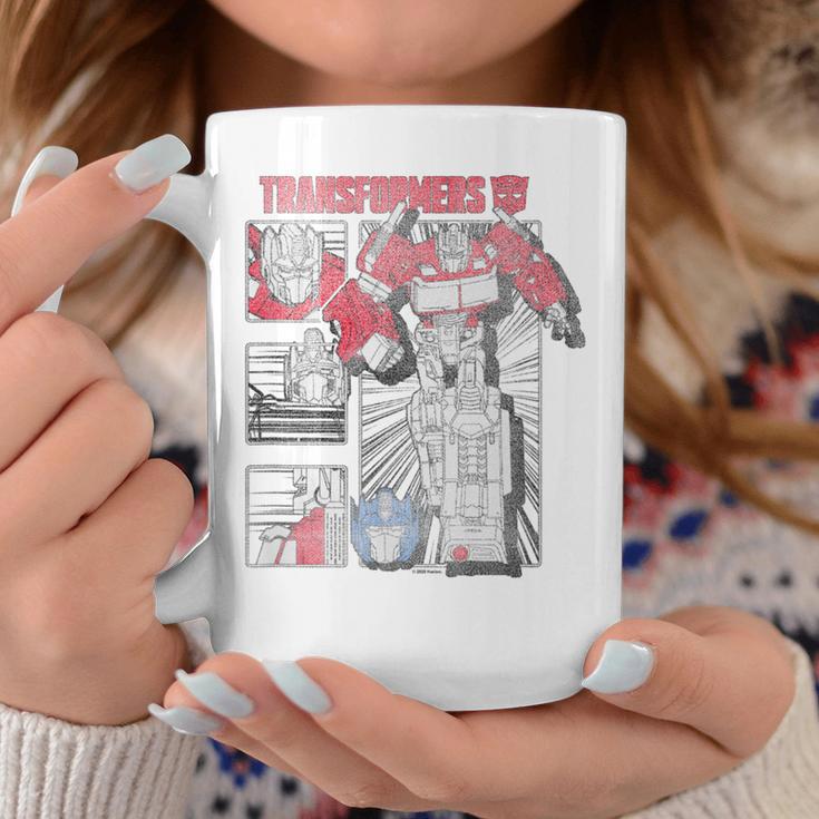 Transformers Optimus Prime Vintage Comic Book Style Panels Graphic Print Coffee Mug Unique Gifts