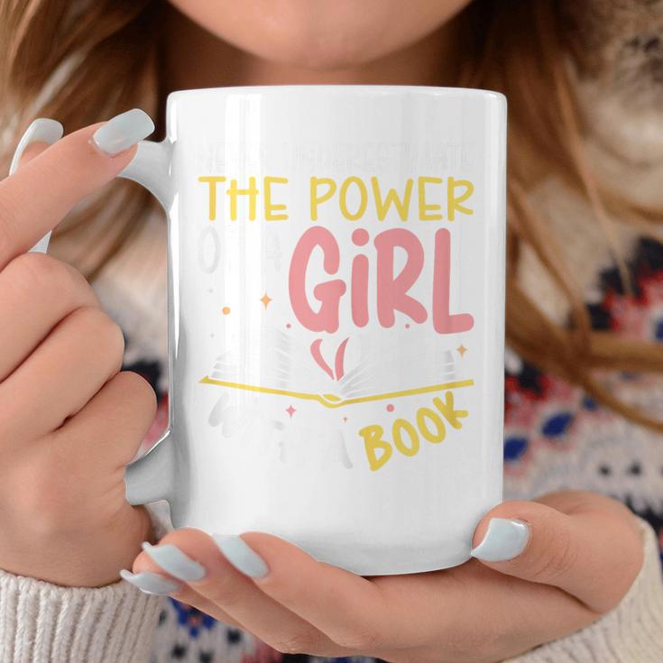 Never Underestimate Bookworm Girl Book Reader Reading Graphic Print Coffee Mug Unique Gifts