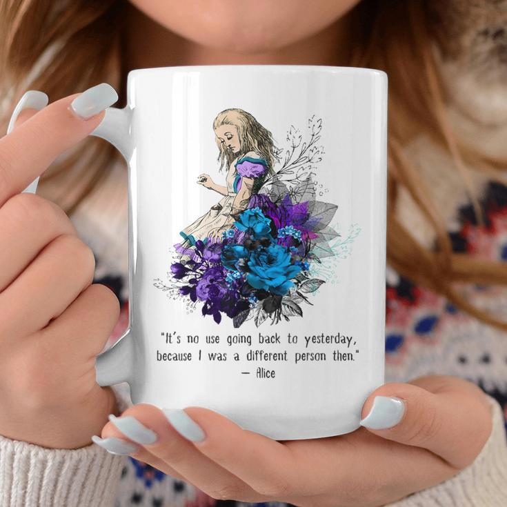 Vintage Book Quote It’s No Use Going Back To Yesterday Graphic Print Coffee Mug Unique Gifts