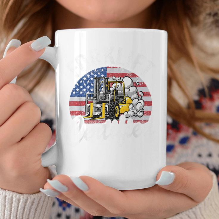 Warehouse アメリカ国旗 フォークリフトオペレーターフォークリフト認定 コーヒーマグ 面白い贈り物