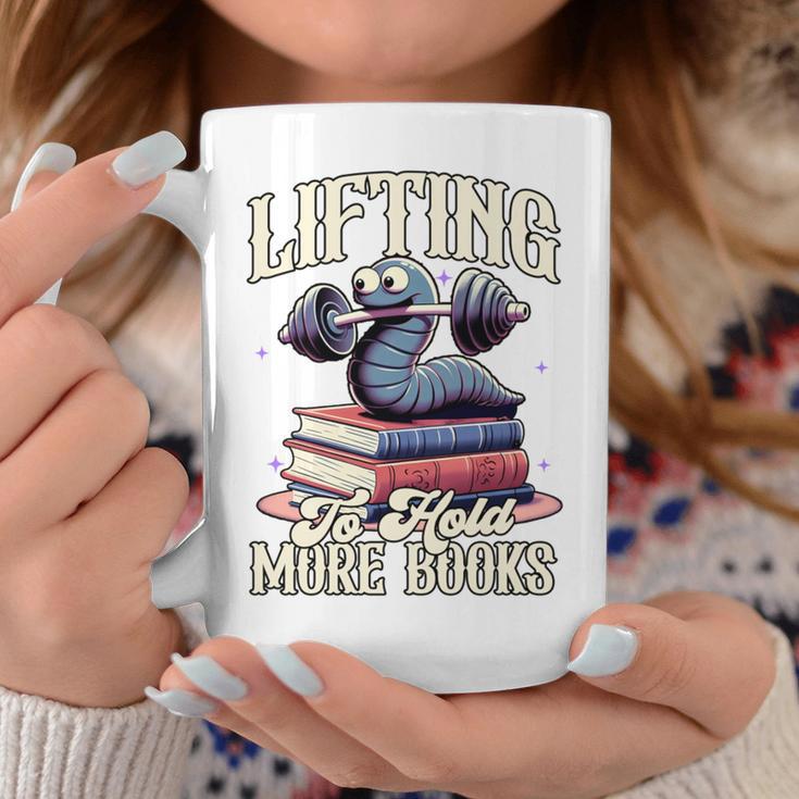 Weightlifting Book Lover Bookworm Lifting To Hold More Books Graphic Print Coffee Mug Unique Gifts