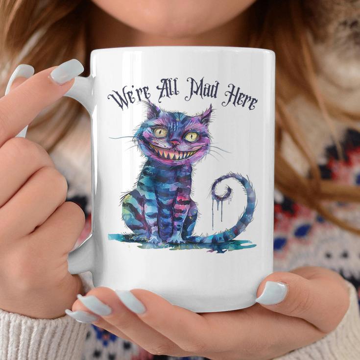 We'Re All Mad Here Cheshire Cat Alice Wonderland Book Boys Graphic Print Coffee Mug Unique Gifts