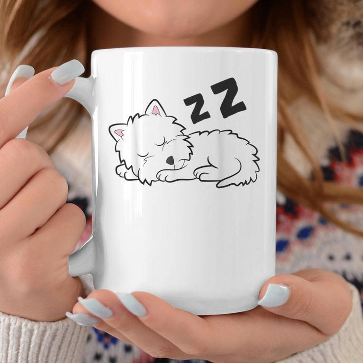 West Highland ホワイトテリア 犬 眠っているかわいいウェスティー コーヒーマグ 面白い贈り物