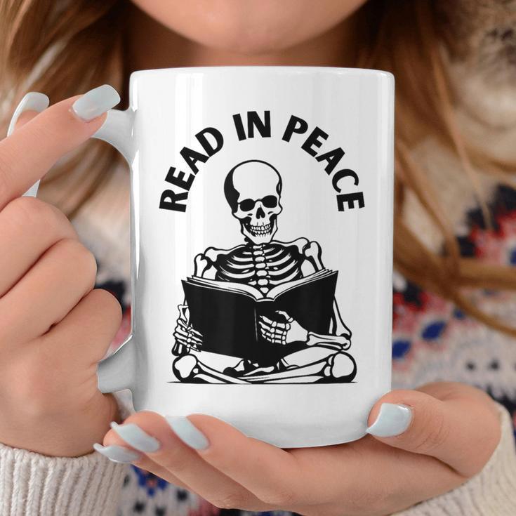 Whimsigoth Skeleton Reading A Book Dark Gothic Aesthetic Graphic Print Coffee Mug Unique Gifts