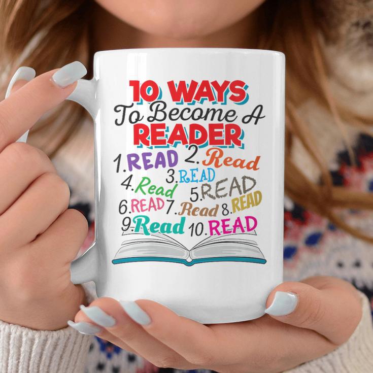 Women's Book Lover 10 Ways To Become a Reader Quote Graphic Print Coffee Mug Unique Gifts
