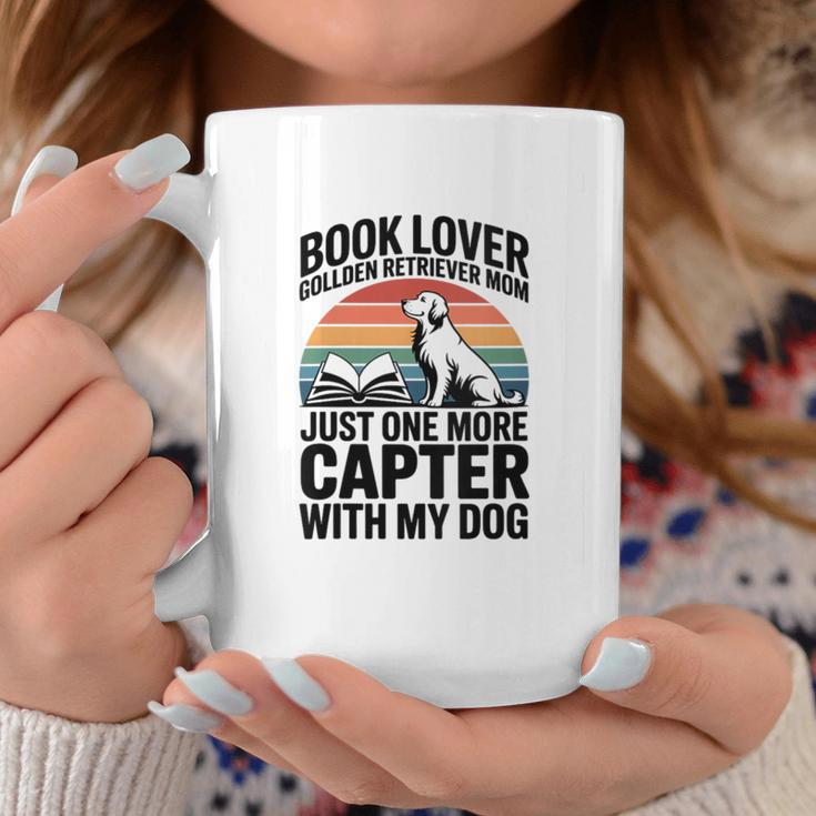 Women's Book Lover Golden Retriever Mom Just One More Chapter Graphic Print Coffee Mug Unique Gifts