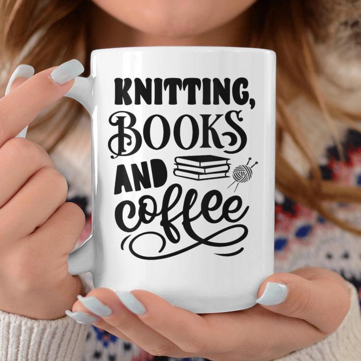 Women's Knitting Books And Coffee Knitter Reader Coffee Lover Graphic Print Coffee Mug Unique Gifts