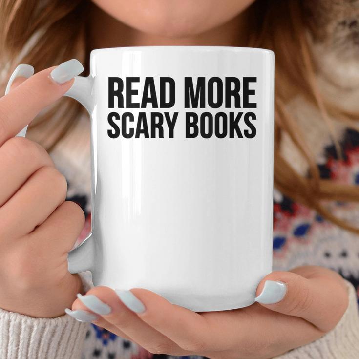 Women's Read More Scary Books Reading Lover Graphic Print Coffee Mug Unique Gifts