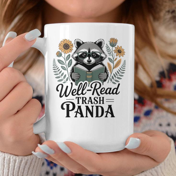 Women's Well Read Trash Panda Book Lover Raccoon Graphic Print Coffee Mug Unique Gifts