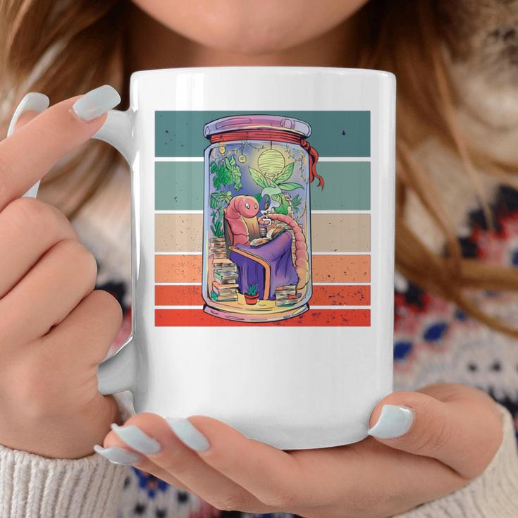 Worm Cozy Reading Books Plants Lamp Relaxation Nature Animal Graphic Print Coffee Mug Unique Gifts