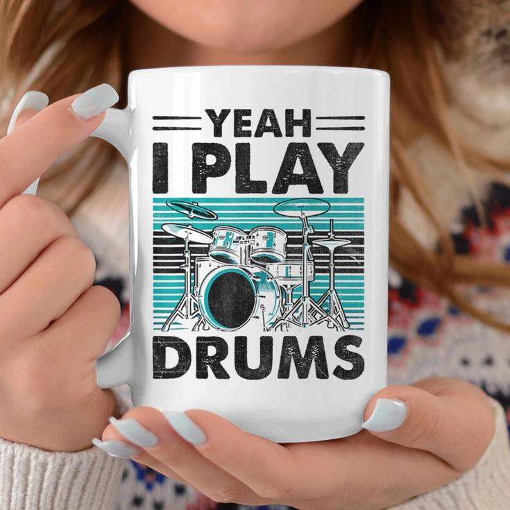 Yeah I Play Drums Drummer Play Drumming コーヒーマグ 面白い贈り物