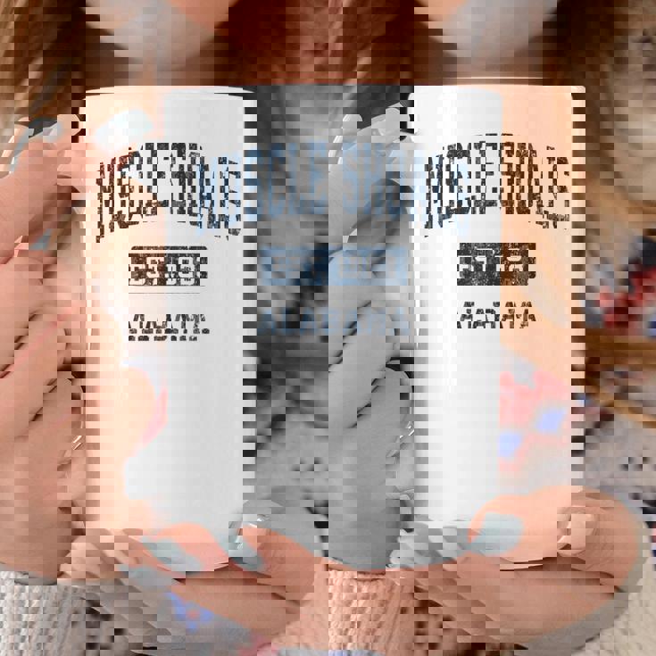 アラバマ州マッスルショールズアラバマ州ヴィンテージスポーツエスタブリッシュドネイビーデス コーヒーマグ 面白い贈り物