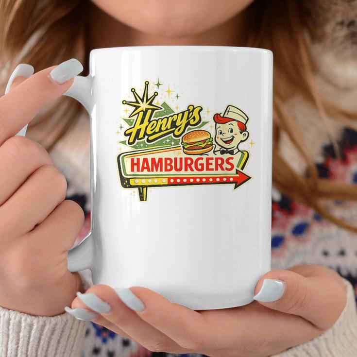 レトロダイナーサインアート ヘンリーのハンバーガー コーヒーマグ 面白い贈り物