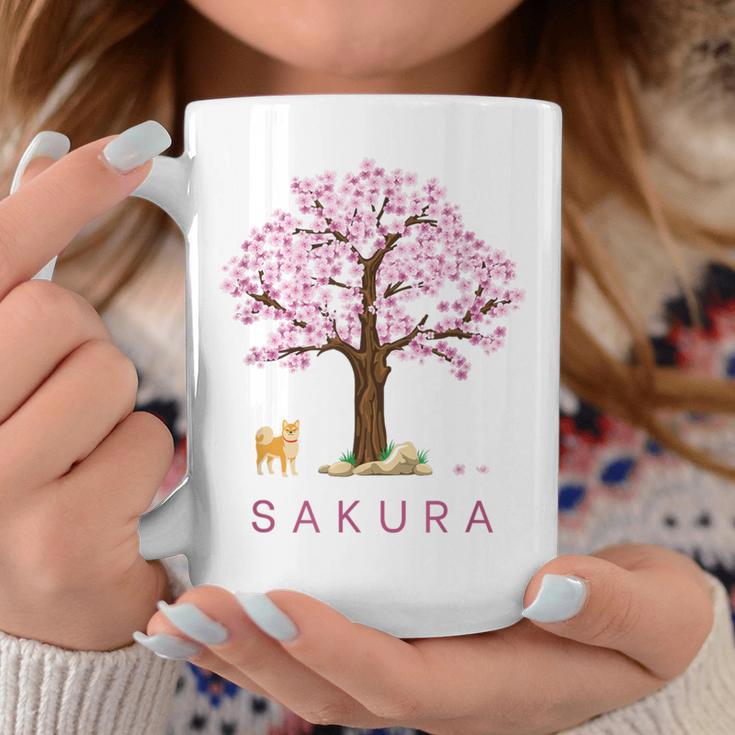 柴犬 和 桜 桜 花 木 春 コーヒーマグ 面白い贈り物