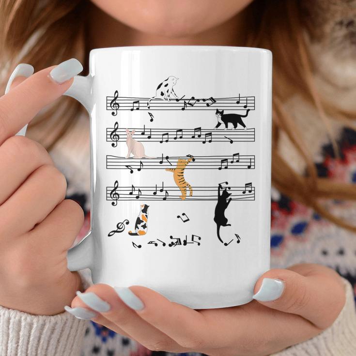 楽しい 猫 登る トランプ 楽譜 猫の音符 コーヒーマグ 面白い贈り物