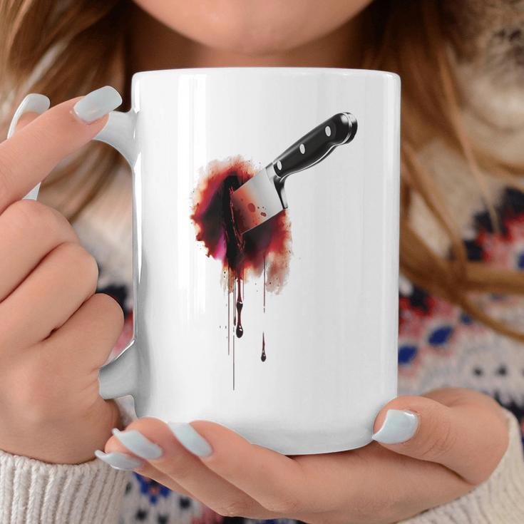 血まみれのナイフ シャツ ハロウィン ホラー 血しぶき コーヒーマグ 面白い贈り物
